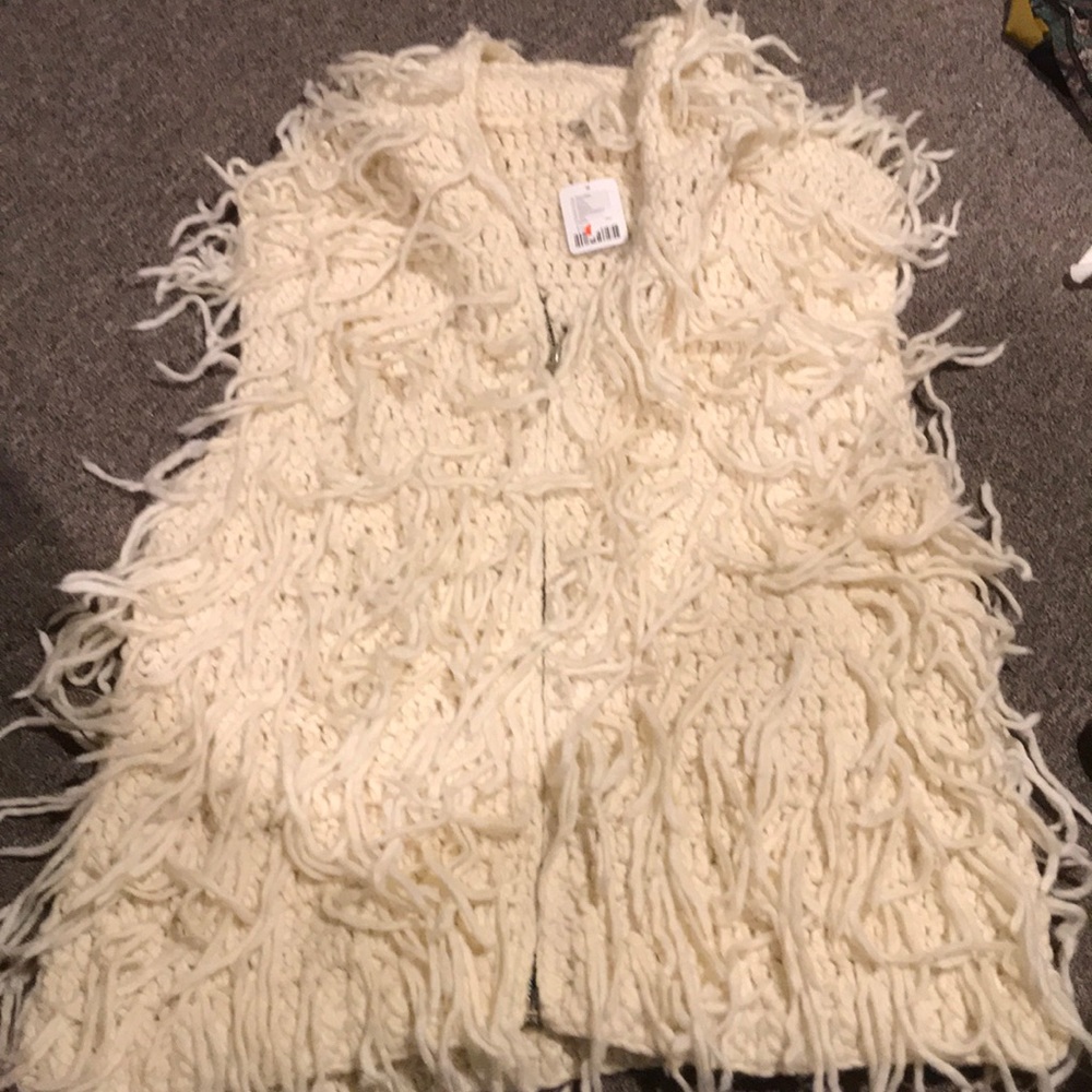 Ecotourism urban outfitters fringe hooded vest new